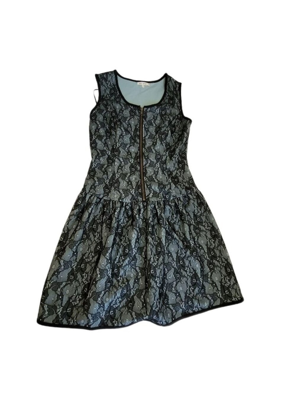 Green and Black Mini Dress Miami Lace Seafoam Sleeveless Womans Size S LH8123